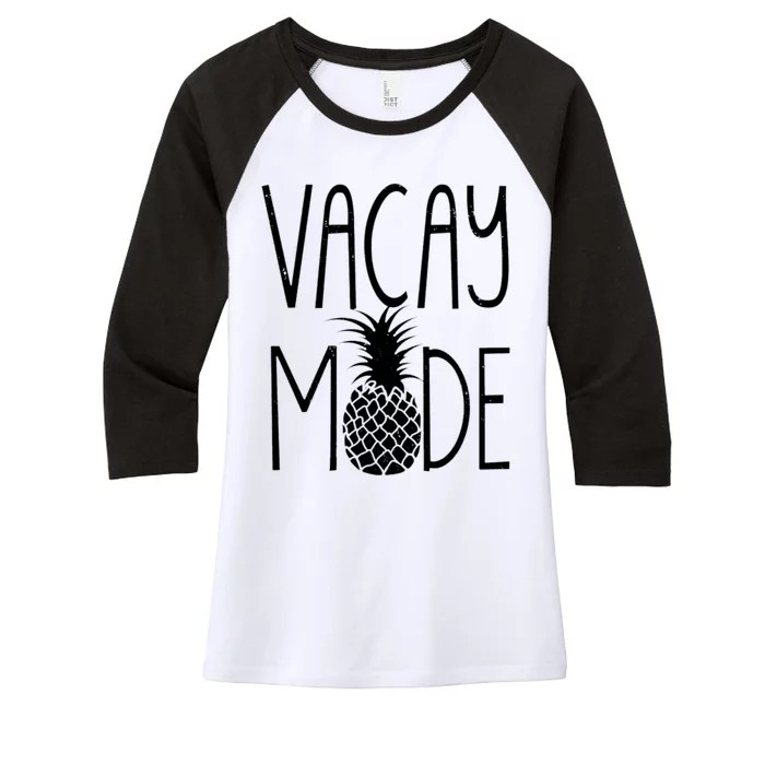 Vacay Mode Vacation Pineapple Women's Tri-Blend 3/4-Sleeve Raglan Shirt