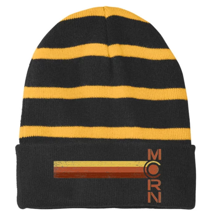 Vintage Mcrn Striped Beanie with Solid Band