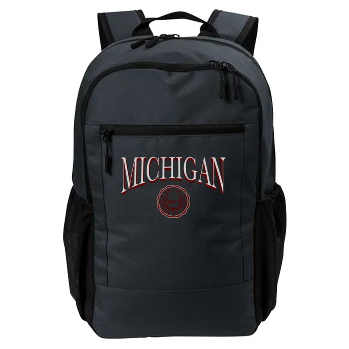 Vintage Michigan Varsity Style Daily Commute Backpack