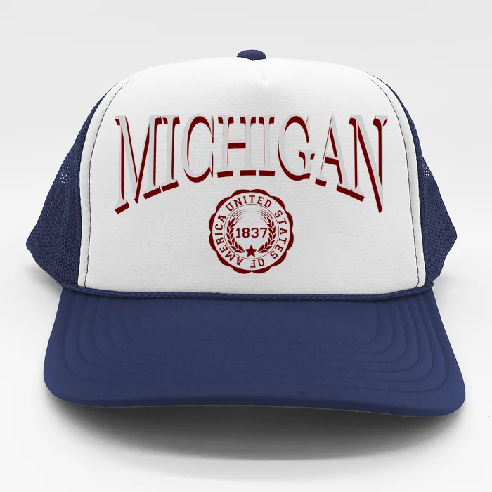 Vintage Michigan Varsity Style Trucker Hat