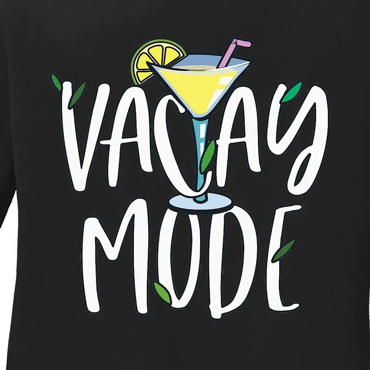 Vacay Mode  Vacation Outfit Cocktail Lover Ladies Long Sleeve Shirt