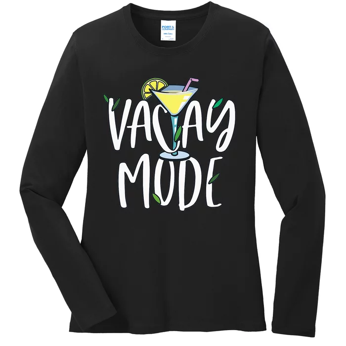 Vacay Mode  Vacation Outfit Cocktail Lover Ladies Long Sleeve Shirt