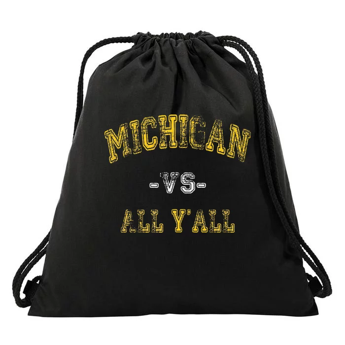 Vintage Michigan Vs All Yall Drawstring Bag