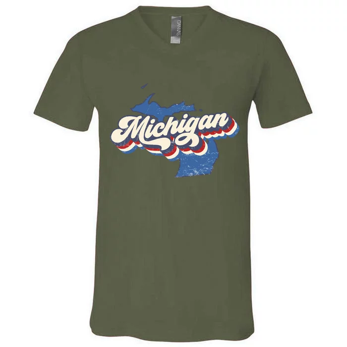 Vintage Michigan V-Neck T-Shirt