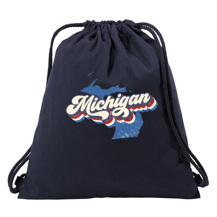 Vintage Michigan Drawstring Bag