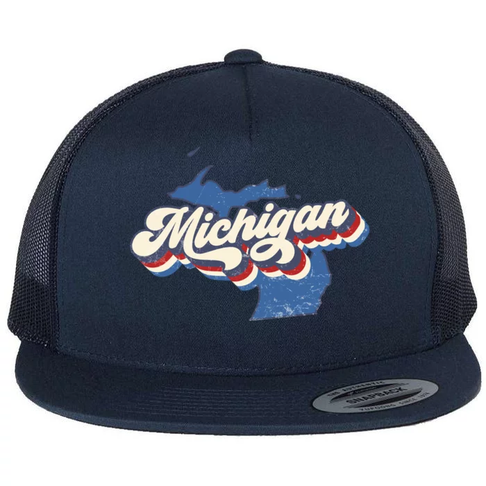 Vintage Michigan Flat Bill Trucker Hat