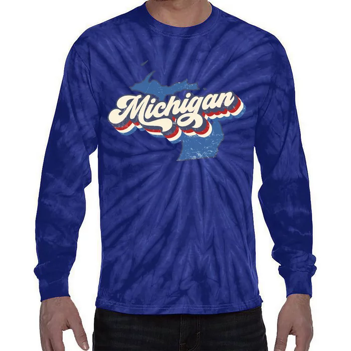 Vintage Michigan Tie-Dye Long Sleeve Shirt