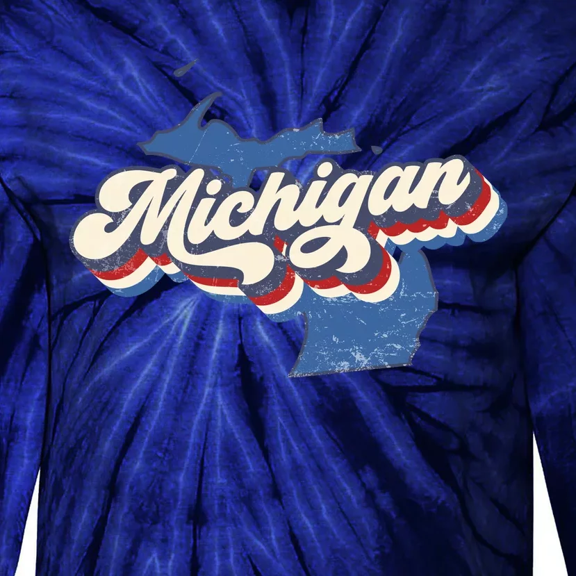 Vintage Michigan Tie-Dye Long Sleeve Shirt