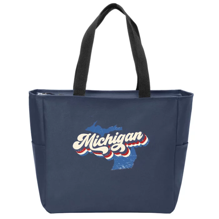 Vintage Michigan Zip Tote Bag