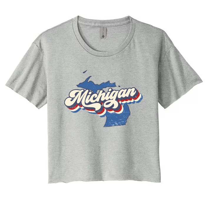 Vintage Michigan Women's Crop Top Tee