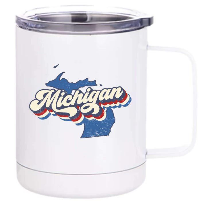 Vintage Michigan Front & Back 12oz Stainless Steel Tumbler Cup