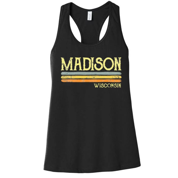 Vintage Madison Wisconsin Wi Love Gift Souvenir Women's Racerback Tank