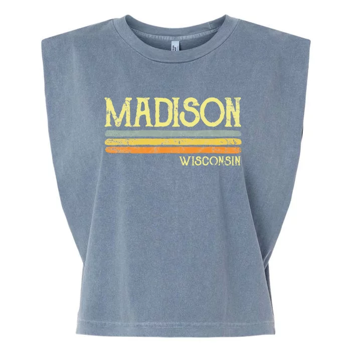 Vintage Madison Wisconsin Wi Love Gift Souvenir Garment-Dyed Women's Muscle Tee