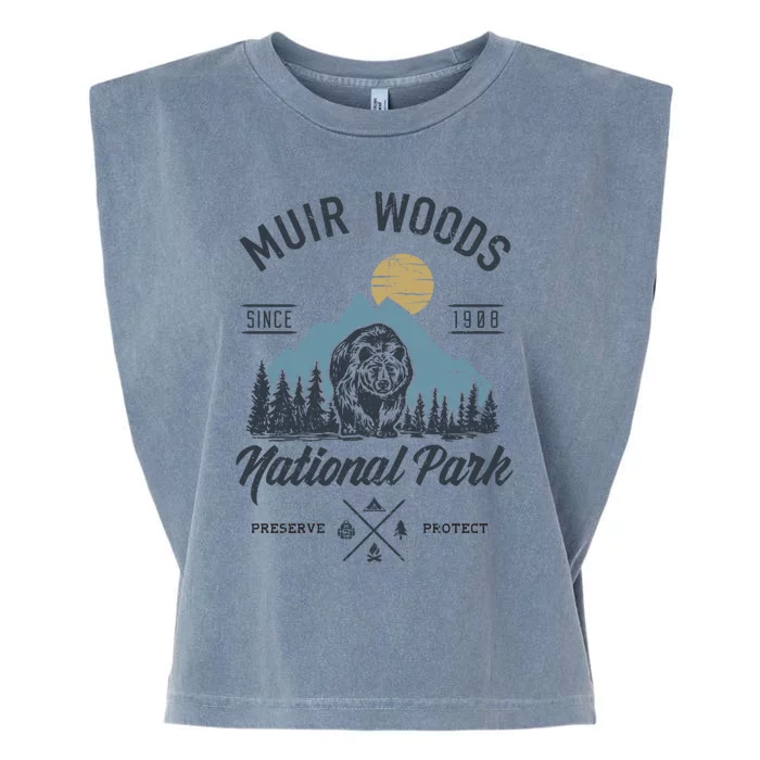 Vintage Muir Woods National Park Hiking Camping Gift Garment-Dyed Women's Muscle Tee