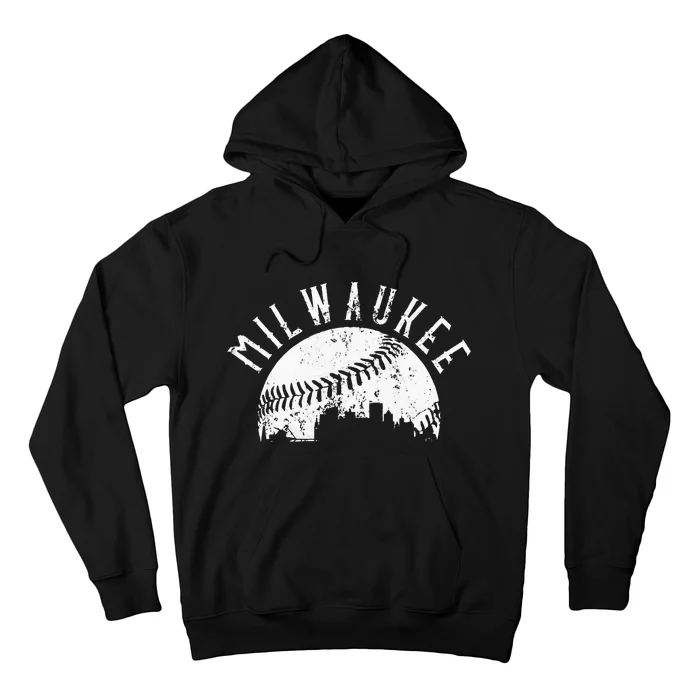 Vintage Milwaukee Wisconsin Skyline Apparel Hoodie