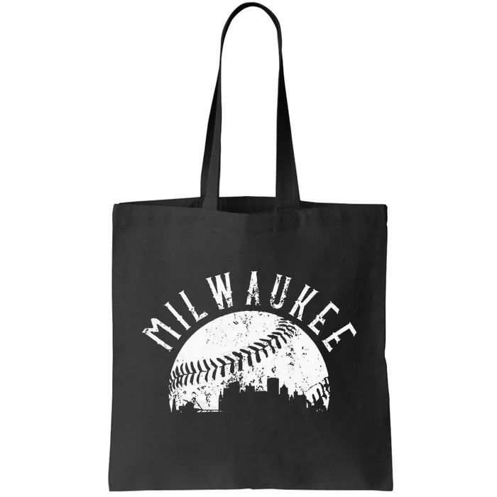 Vintage Milwaukee Wisconsin Skyline Apparel Tote Bag