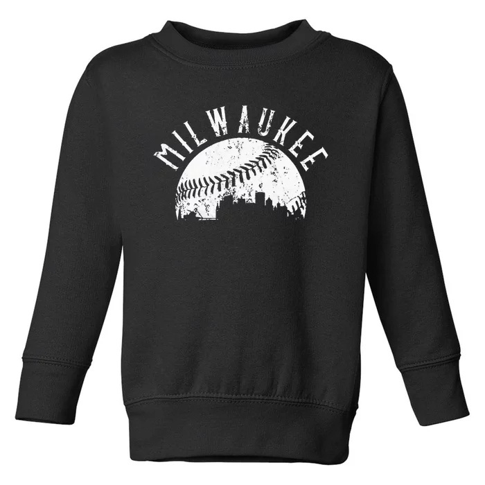 Vintage Milwaukee Wisconsin Skyline Apparel Toddler Sweatshirt