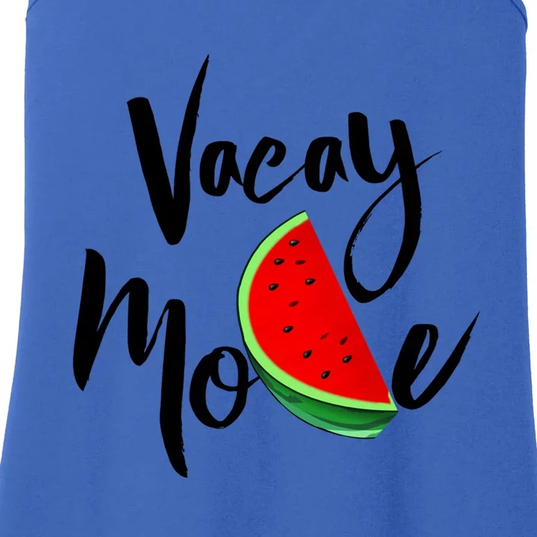 Vacay Mode Watermelon Tropical Summer Vibes Fruit Gift Ladies Essential Tank