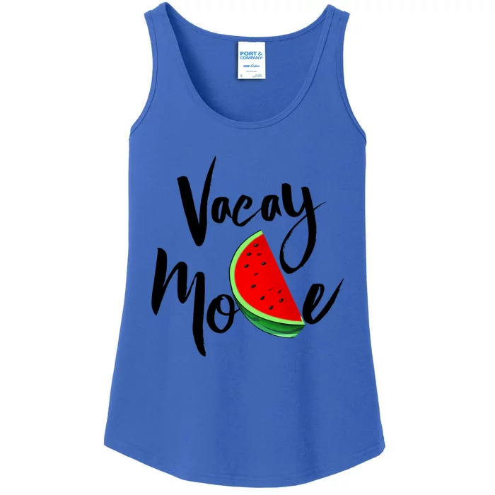 Vacay Mode Watermelon Tropical Summer Vibes Fruit Gift Ladies Essential Tank