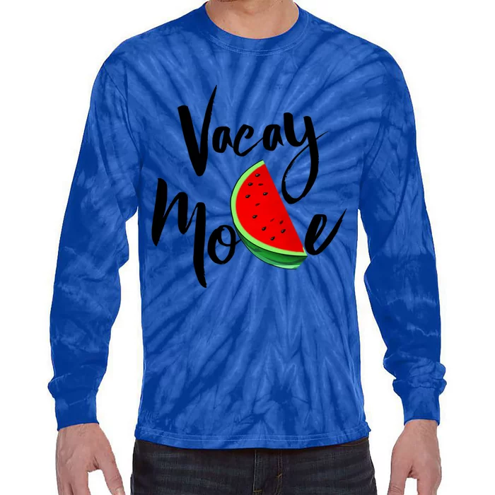 Vacay Mode Watermelon Tropical Summer Vibes Fruit Gift Tie-Dye Long Sleeve Shirt