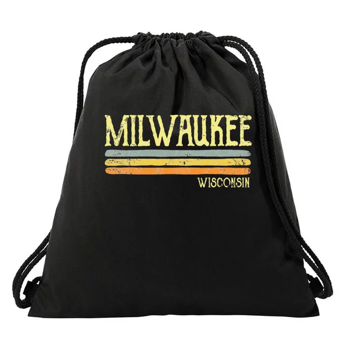 Vintage Milwaukee Wisconsin Wi Love Souvenir Drawstring Bag