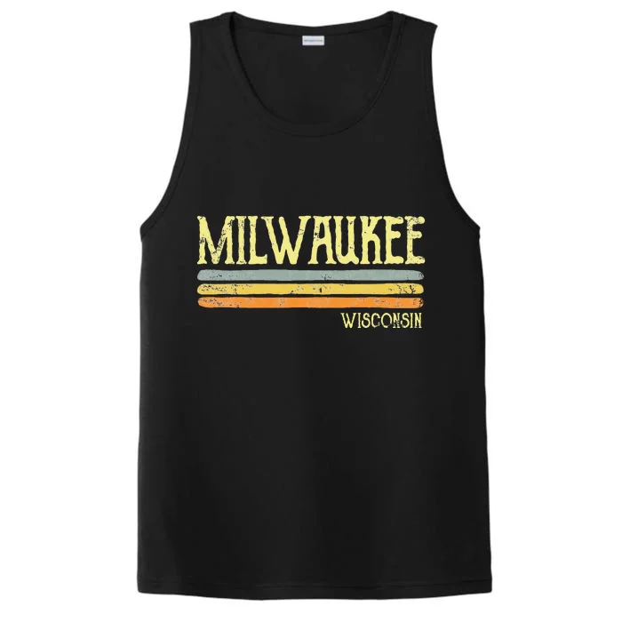 Vintage Milwaukee Wisconsin Wi Love Souvenir Performance Tank