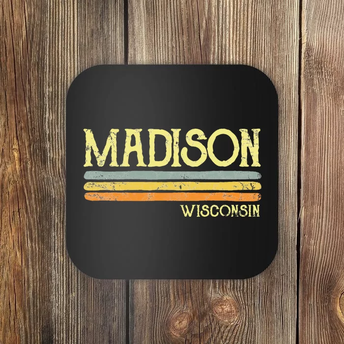 Vintage Madison Wisconsin Wi Love Gift Souvenir Coaster