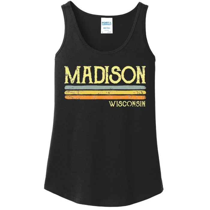 Vintage Madison Wisconsin Wi Love Gift Souvenir Ladies Essential Tank