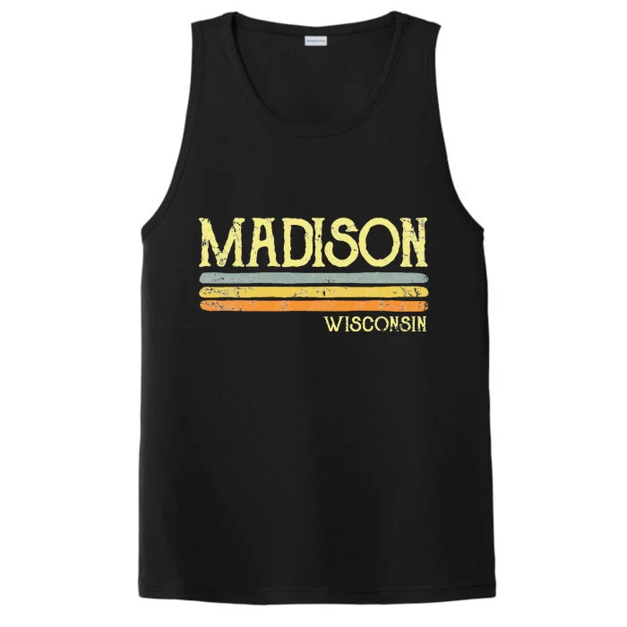 Vintage Madison Wisconsin Wi Love Gift Souvenir Performance Tank