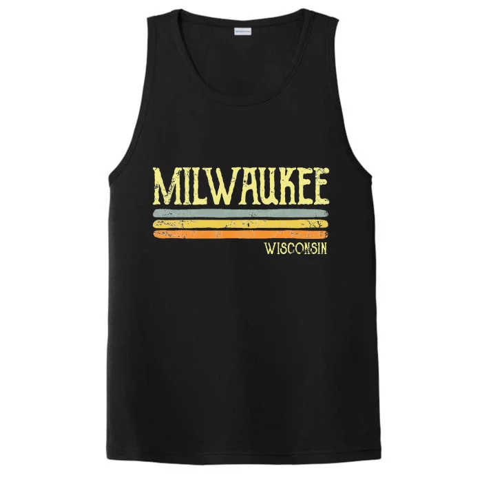 Vintage Milwaukee Wisconsin Wi Love Gift Souvenir Performance Tank