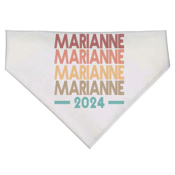 Vote Marianne Williamson Retro 2024 USA-Made Doggie Bandana