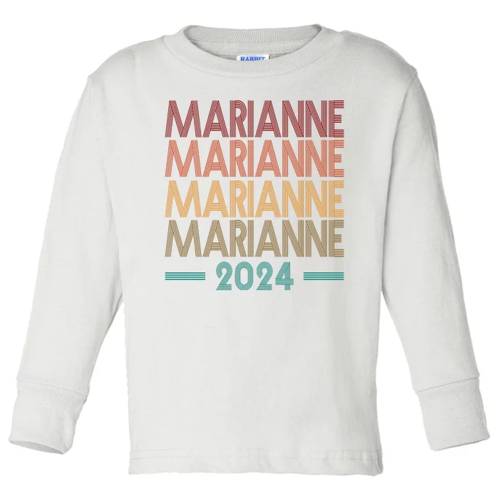 Vote Marianne Williamson Retro 2024 Toddler Long Sleeve Shirt