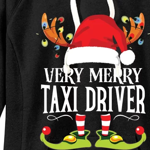 Very Merry Xmas Taxi Driver Matching Christmas Women's Fleece Hoodie