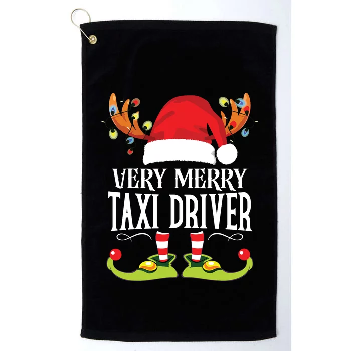 Very Merry Xmas Taxi Driver Matching Christmas Platinum Collection Golf Towel