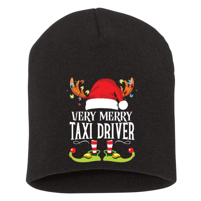 Very Merry Xmas Taxi Driver Matching Christmas Short Acrylic Beanie