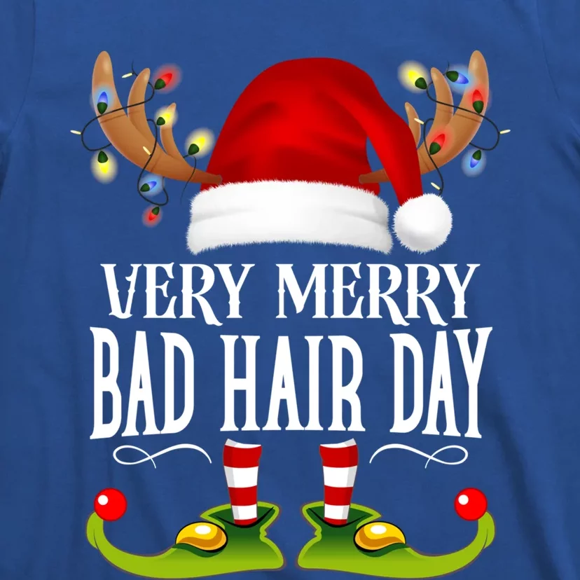 Very Merry Xmas Bad Hair Day Matching Christmas Cute Gift T-Shirt