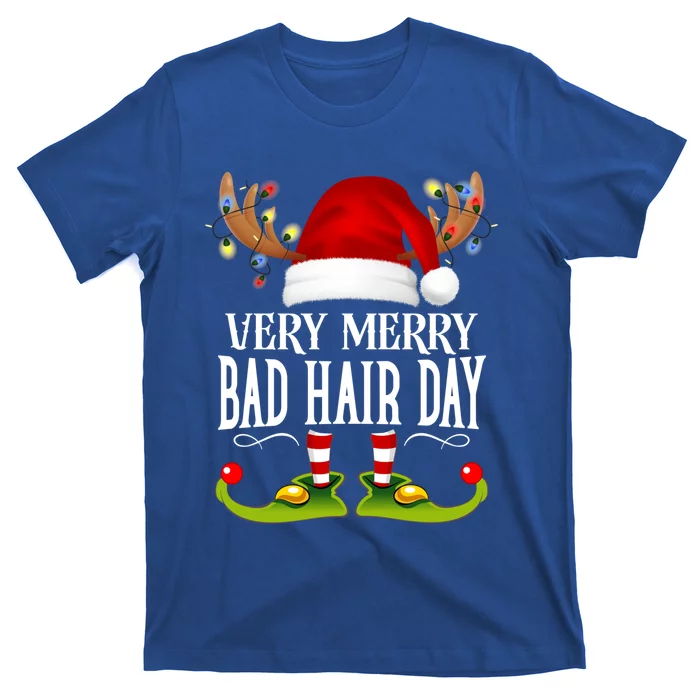 Very Merry Xmas Bad Hair Day Matching Christmas Cute Gift T-Shirt