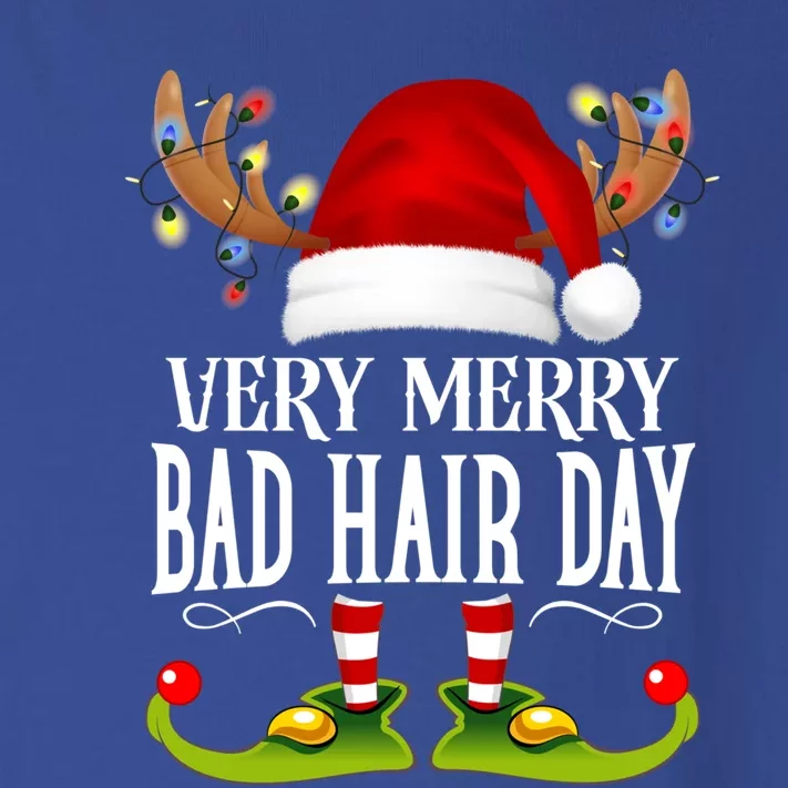 Very Merry Xmas Bad Hair Day Matching Christmas Cute Gift Toddler Long Sleeve Shirt