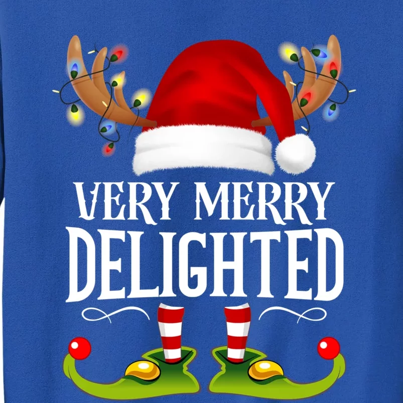 Very Merry Xmas Delighted Matching Christmas Funny Gift Tall Sweatshirt