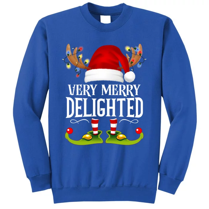 Very Merry Xmas Delighted Matching Christmas Funny Gift Tall Sweatshirt