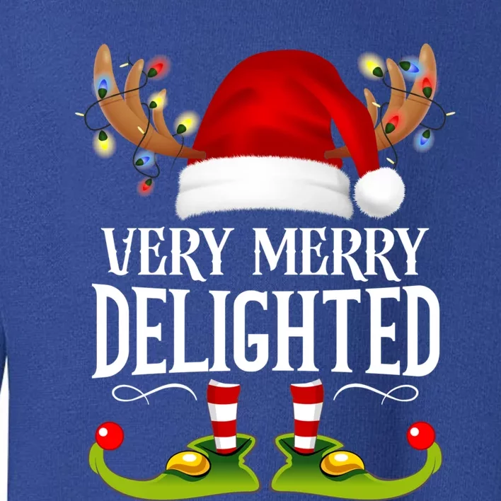 Very Merry Xmas Delighted Matching Christmas Funny Gift Toddler Sweatshirt