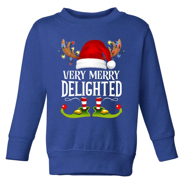 Very Merry Xmas Delighted Matching Christmas Funny Gift Toddler Sweatshirt