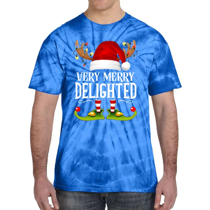 Very Merry Xmas Delighted Matching Christmas Funny Gift Tie-Dye T-Shirt