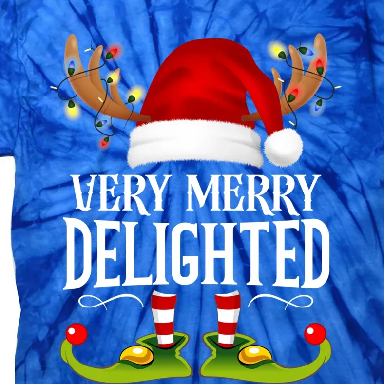 Very Merry Xmas Delighted Matching Christmas Funny Gift Tie-Dye T-Shirt