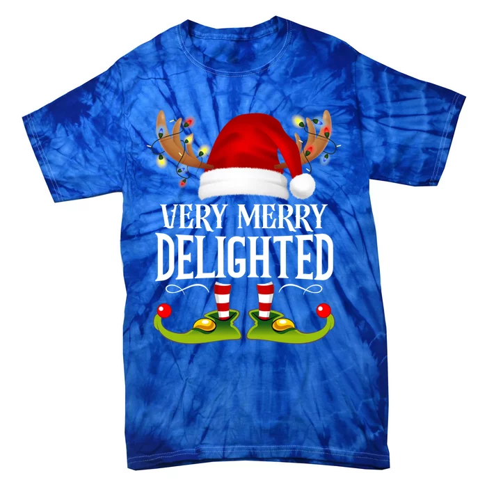 Very Merry Xmas Delighted Matching Christmas Funny Gift Tie-Dye T-Shirt