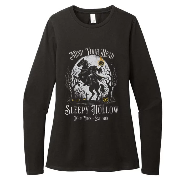 Vintage Mind Your Head Sleepy Hollow Headless Horseman Womens CVC Long Sleeve Shirt