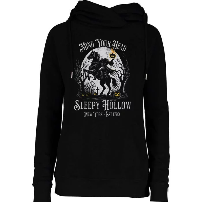 Vintage Mind Your Head Sleepy Hollow Headless Horseman Womens Funnel Neck Pullover Hood