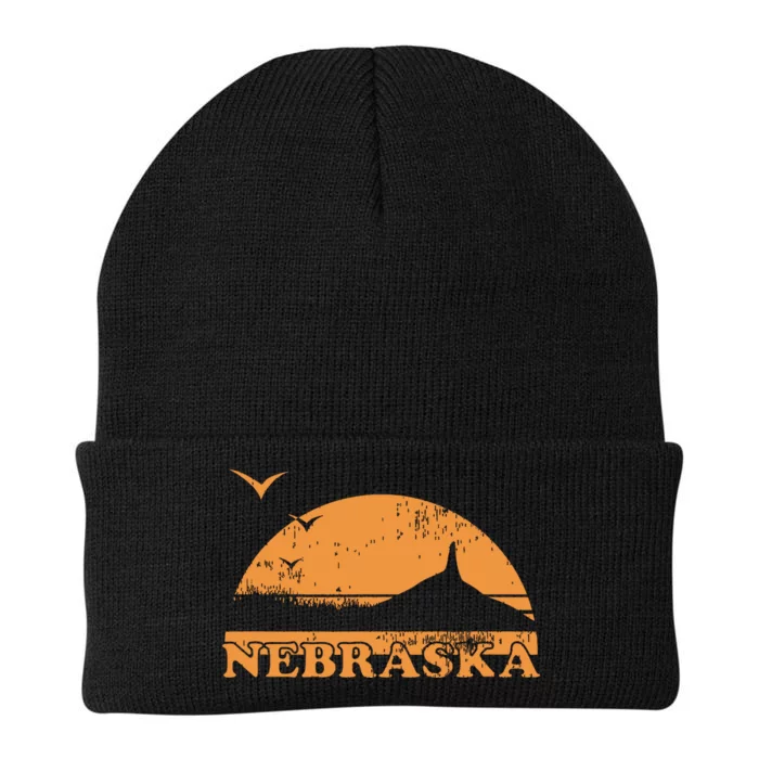 Vintage Nebraska 70s 80s Sunrise Ne Distressed Knit Cap Winter Beanie