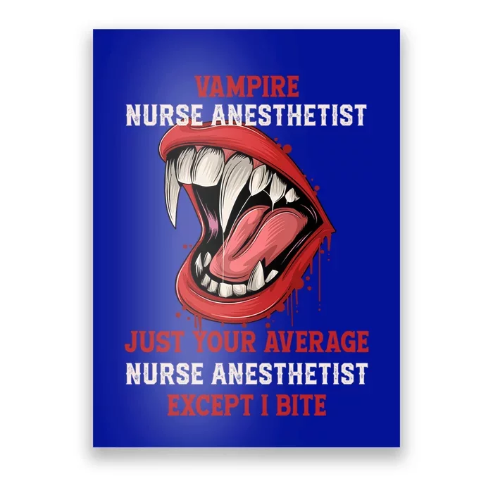 Vampire Nurse Anesthetist Halloween Crna Scary Gift Poster