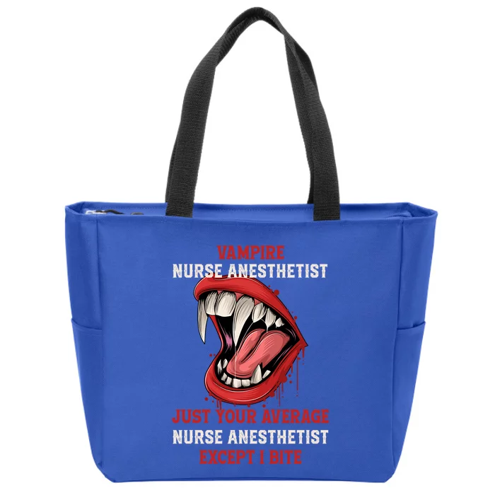 Vampire Nurse Anesthetist Halloween Crna Scary Gift Zip Tote Bag